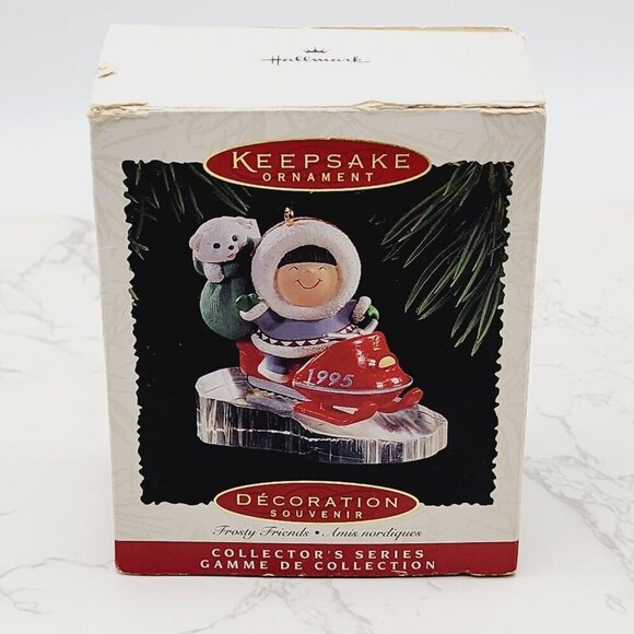 Hallmark Keepsake Ornament Frosty Friends Eskimo Sleigh 1995 Collectors Vintage - Picture 2 of 6